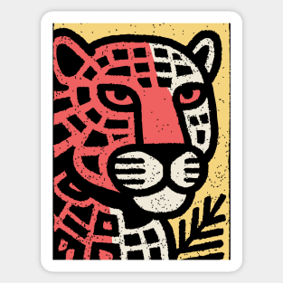 Fierce Red Jaguar | Pop Art Animal Print Sticker